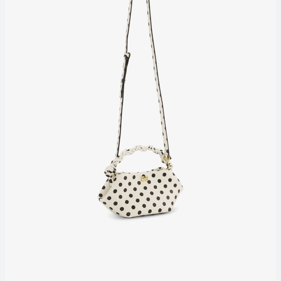 👀🔦In search🕵🏾‍♀️🔎👀of the Egret Polka  Dot mini Ganni Bou Crossbody Bag - Picture 1 of 2